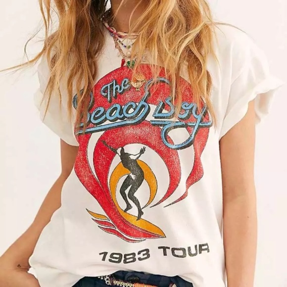 Tops - SOLD OUT The Beach Boys 1983 Tour Graphic Band Music Tee